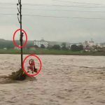 देहरादून:जल सैलाब से बचने के लिए खंभे पर चढ़ा शख्स, SDRF जवान ने जान पर खेल कर बचाई ‘जिंदगी’, देखें खौफनाक-VIDEO